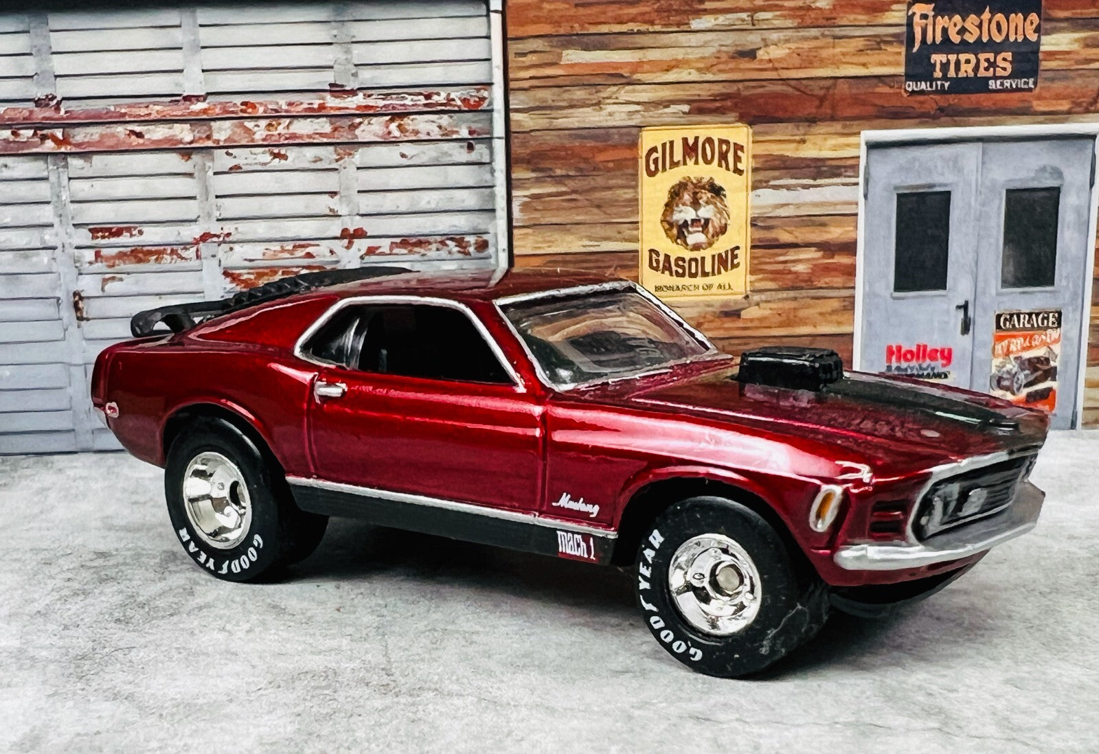 🇺🇸🇺🇸Hot Wheels 2007 Holiday Rods Ford Mustang Mach 1 Red LOOSE C23🇺🇸🇺🇸