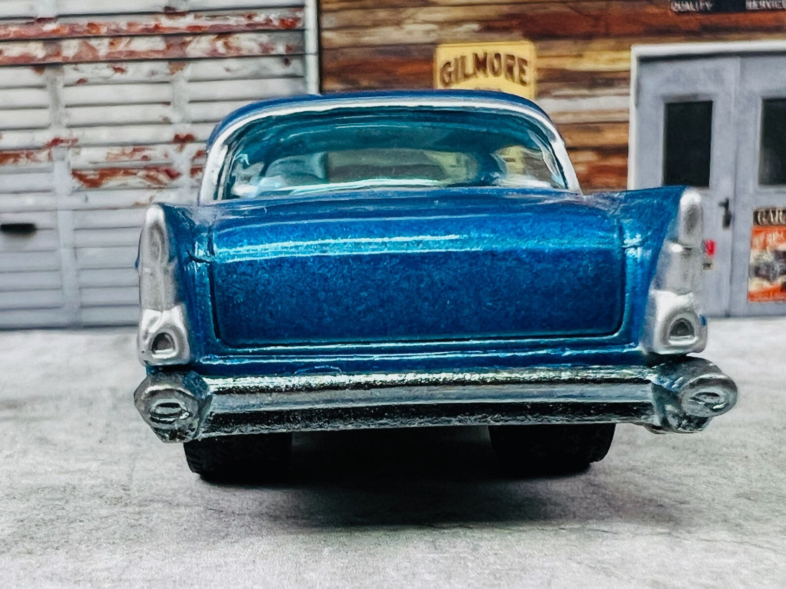 🇺🇸Hot Wheels 2006 Holiday Rods 57 Chevy Bel Air Blue Real Riders C23🇺🇸