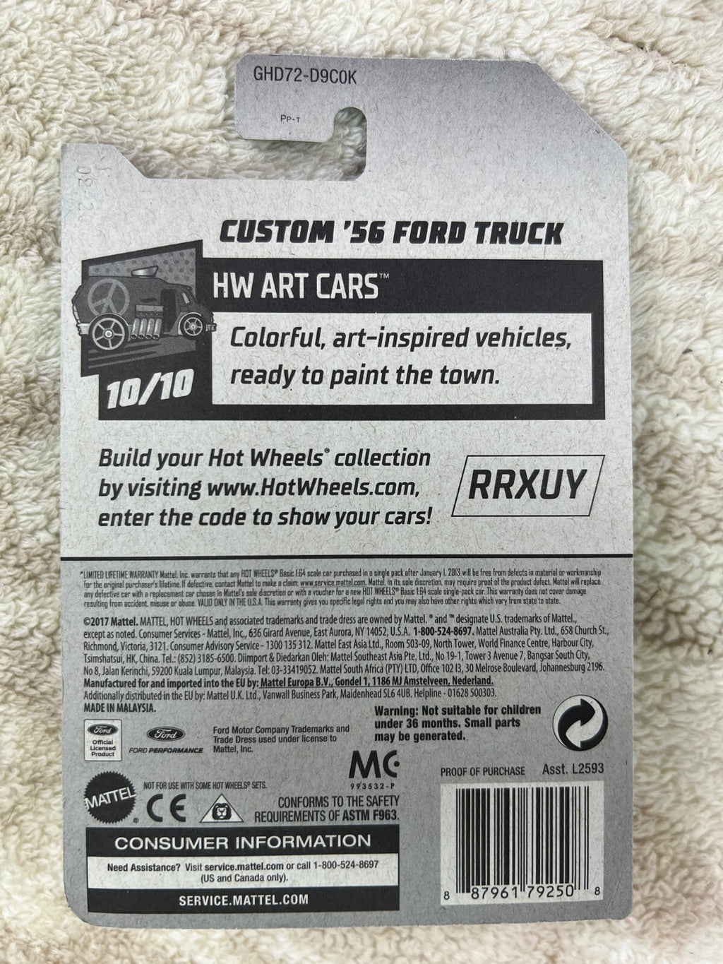 🇺🇸🇺🇸Hot Wheels Treasure Hunt Custom '56 Ford Truck HW Art Cars HW05🇺🇸🇺🇸