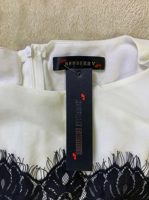 REDBERRY FASHIONS WOMENS DRESS SLEEVELESS WHITE/BLACK NEW WITH TAGS SIZE LARGE