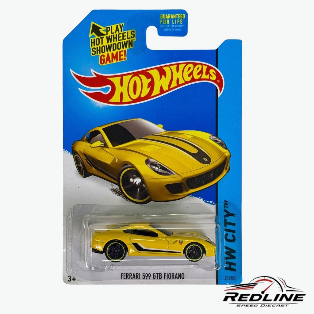 🇮🇹Hot Wheels Ferrari 599 GTB Fiorano 2015 HW City Yellow H13🇮🇹