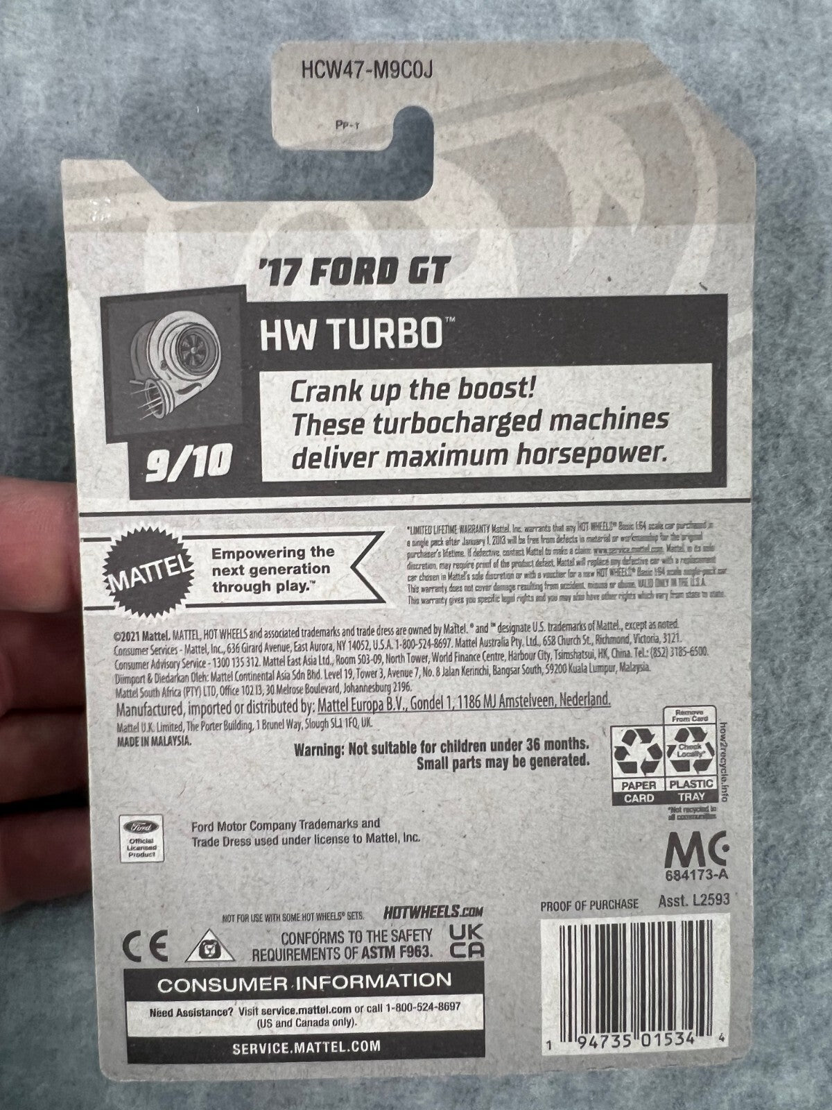 🏁🏁🏁🏁Hot Wheels ‘17 Ford GT Blue HW Turbo H24🏁🏁🏁🏁