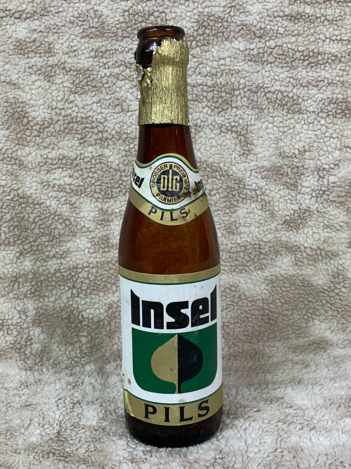 🍺🇧🇪 Vintage Insel Pils Beer Bottle Glass Brown Empty German Barware BB02🇧🇪 