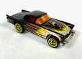 1977 Hotwheels Thailand 57 T-BIRD Rare Black W/ Yellow Flames LOOSE DIECAST 1/64