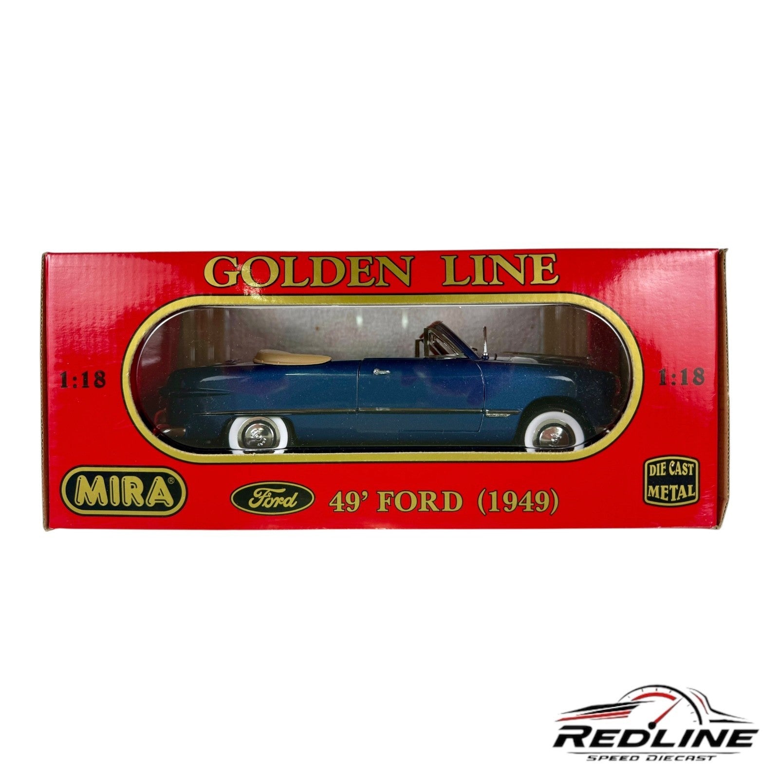 🇺🇸🇺🇸Mira Golden Line 1949 Ford Convertible Blue  1:18🇺🇸🇺🇸