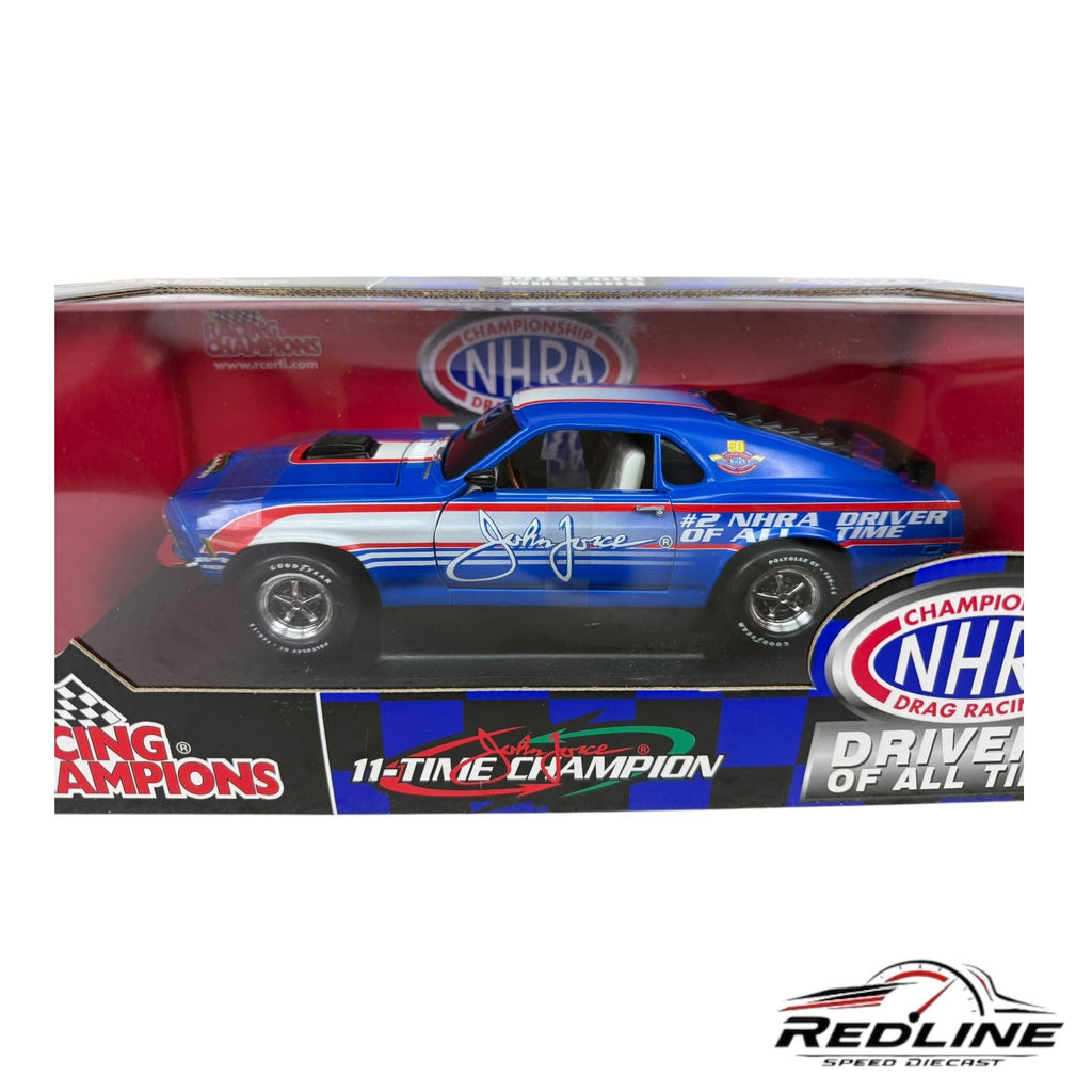 Racing Champions 11X Champion John Force #2 NHRA 1970 Ford Mustang Blue 1:18 LN
