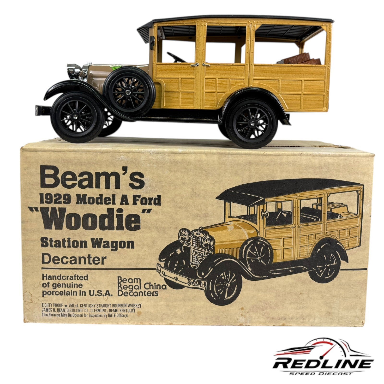🇺🇸Jim Beam 1929 Ford Model A Woodie Station Wagon Car Decanter EMPTY🇺🇸