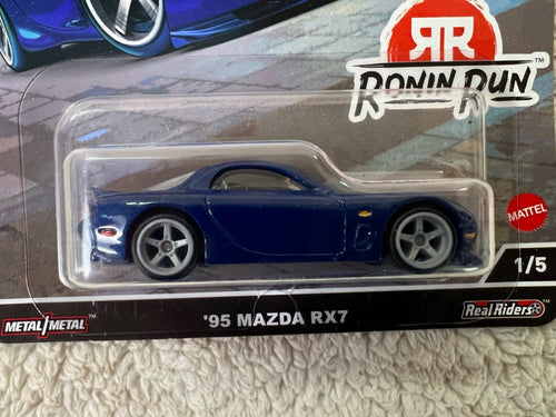Hot Wheels Car Culture Ronin Run 1995 Mazda RX7 1:64 Model Car - Blue (HCK13)