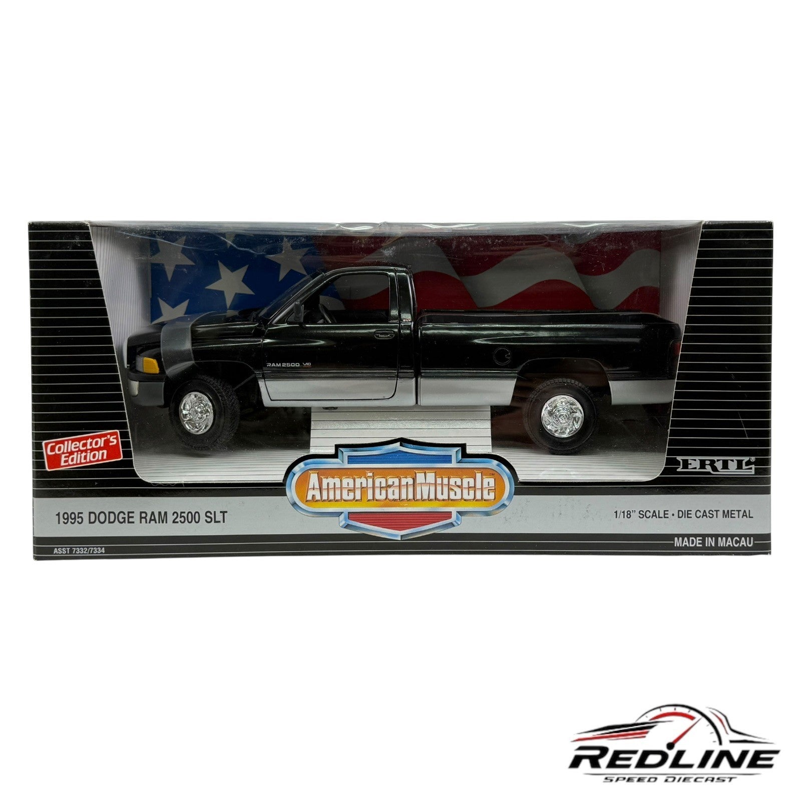 🇺🇸ERTL American Muscle 1995 Dodge RAM 2500 SLT Black 1:18 B2🇺🇸