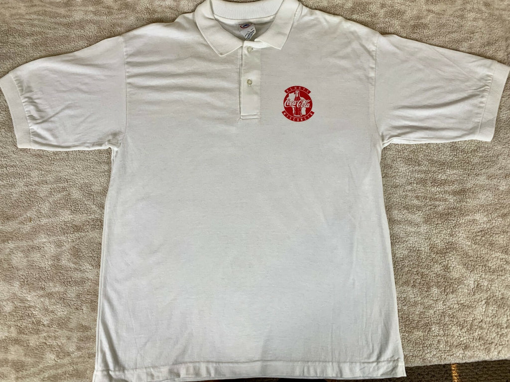 **Always Wisconsin Coca Cola Shirt Mens Lg White 1/2 60% Cotton 40% Polyester **