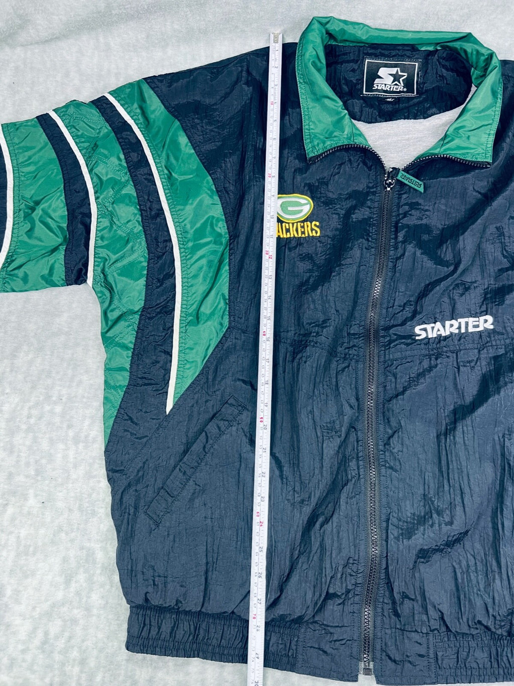 Vintage NFL STARTER Green Bay Packers Full Zip-Up Windbreaker Men's Sz XL