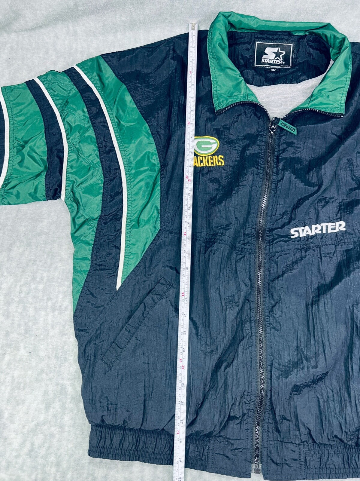 Vintage NFL STARTER Green Bay Packers Full Zip-Up Windbreaker Men's Sz XL