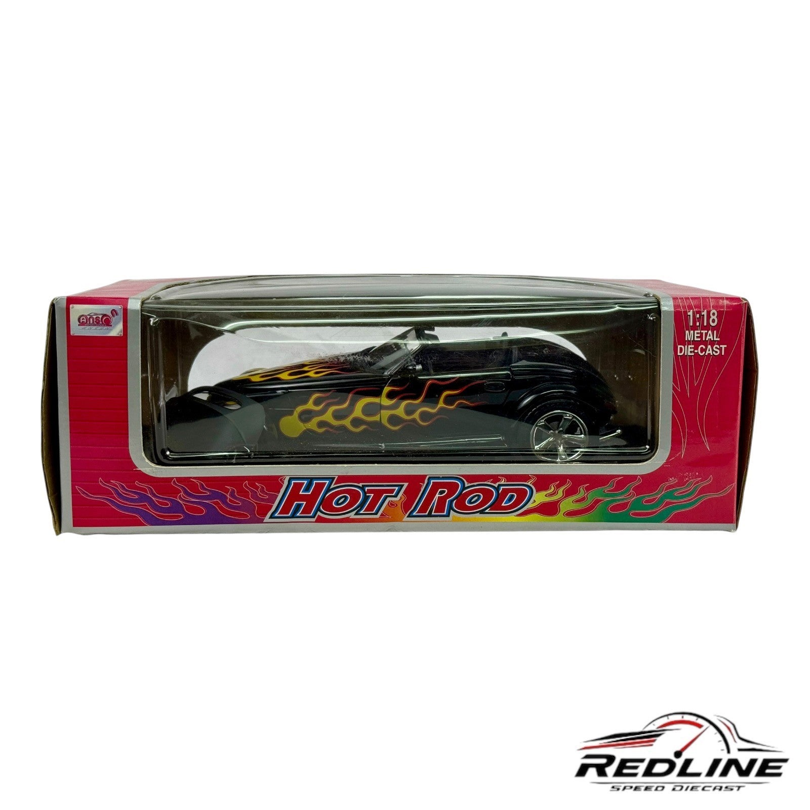 🇺🇸🇺🇸Anson 1998  Plymouth Prowler Hot Rod Black w/Flames 1:18 C3🇺🇸🇺🇸