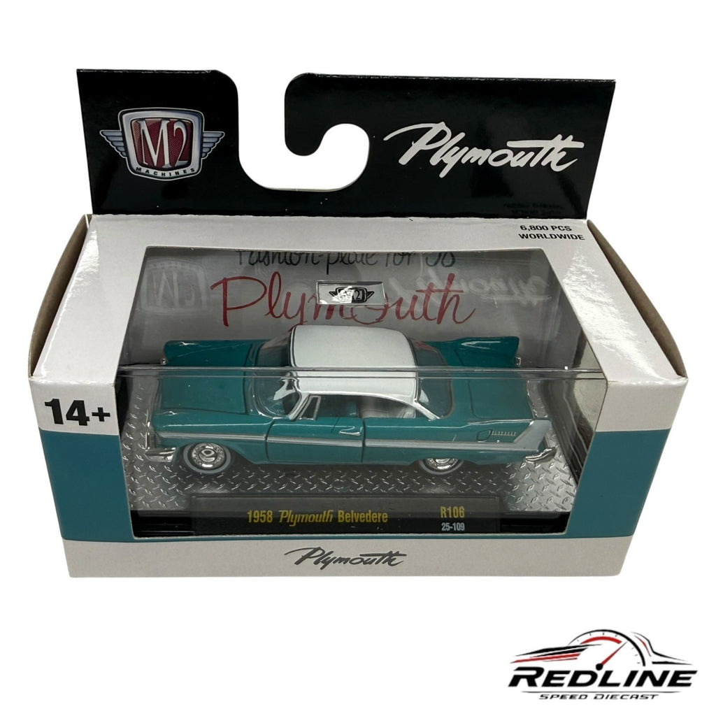M2 Machines 1958 Plymouth Belvedere Blue R106 25-106 H1