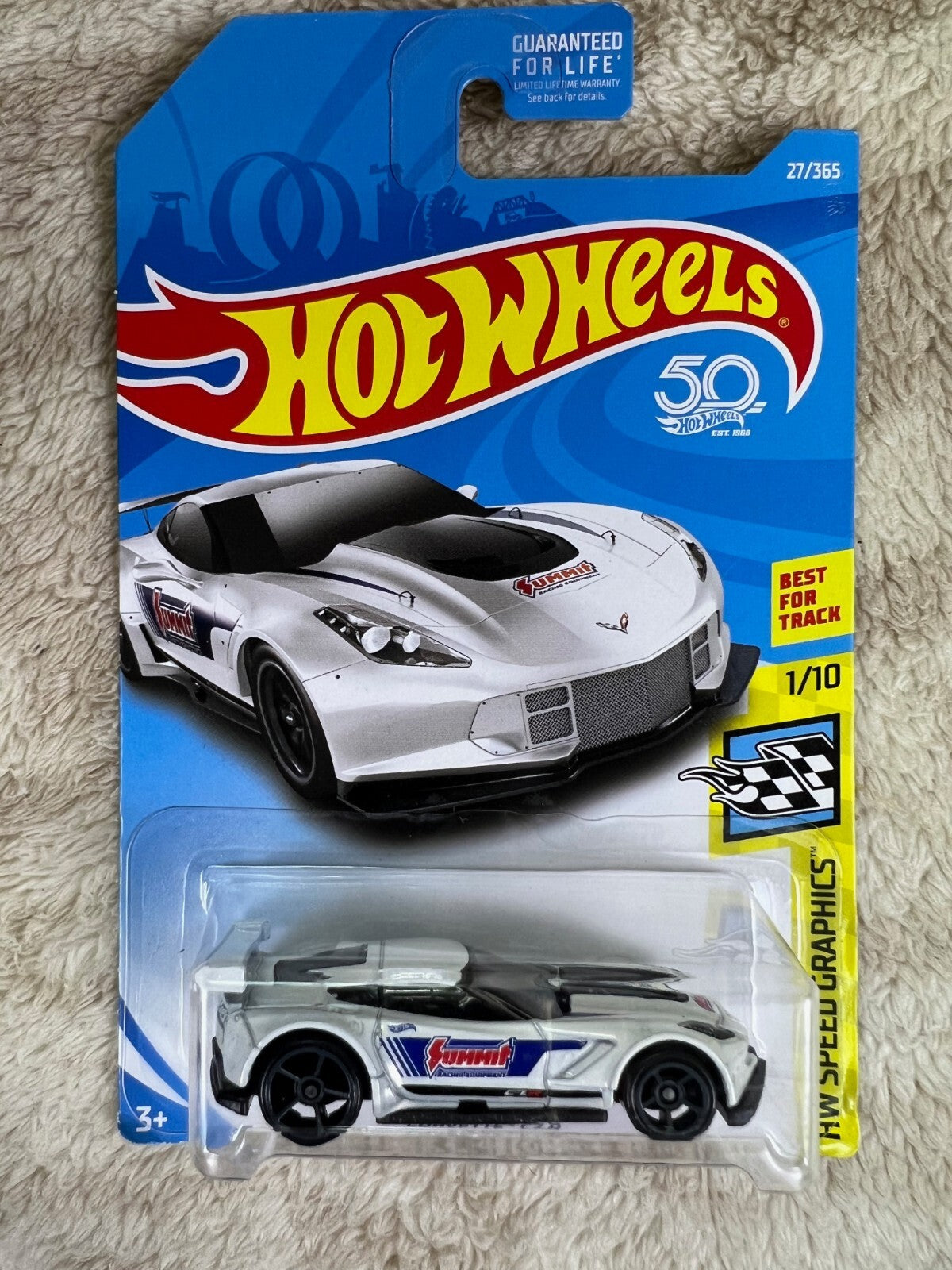 🏁HOT WHEELS HW SPEED GRAPHICS SUMMIT RACING CORVETTE C7.R  27/365 White HW19🏁
