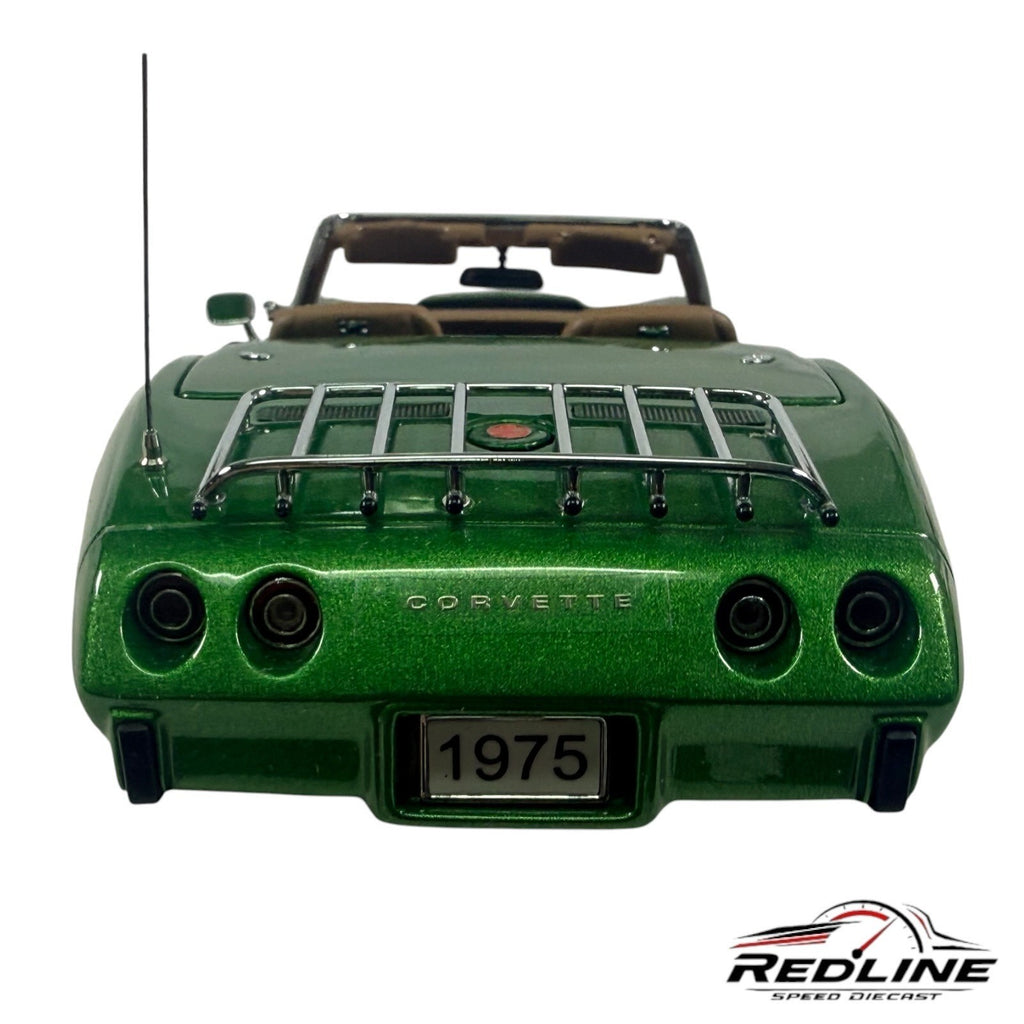 🦅Danbury Mint 1975 Chevrolet Corvette Convertible Green 1:24 C2🦅