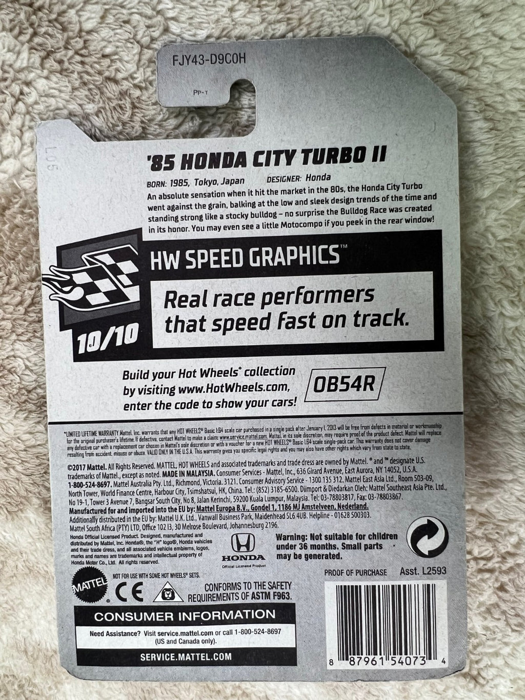 🔥🔥🔥Hotwheels 85 Honda City Turbo II HW Speed Graphics HW19🔥🔥🔥