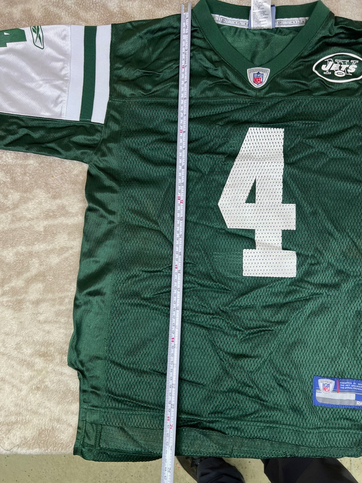 🏈🏈Reebok NFL On Field New York Jets Brett Farve #4 Jersey Youth LG 14-16🏈🏈