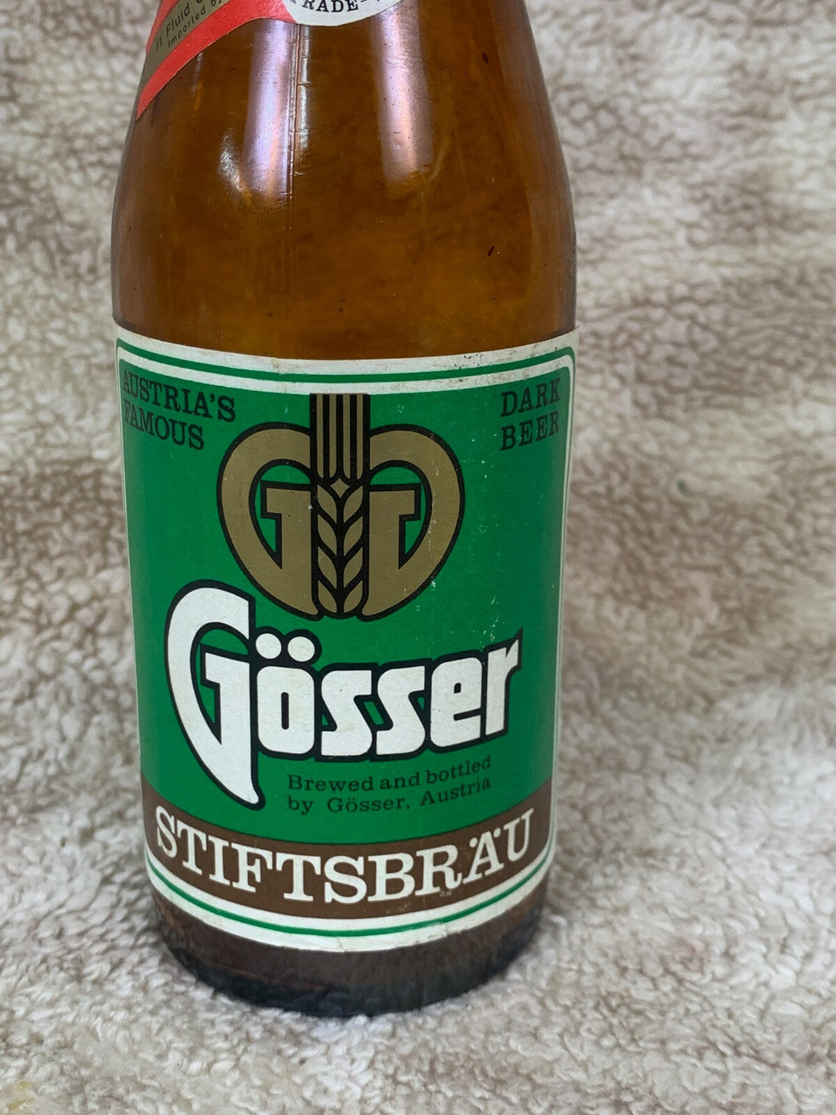 Gosser Export Beer Glass Bottle Empty  Imported From Austria Empty Barware BB01