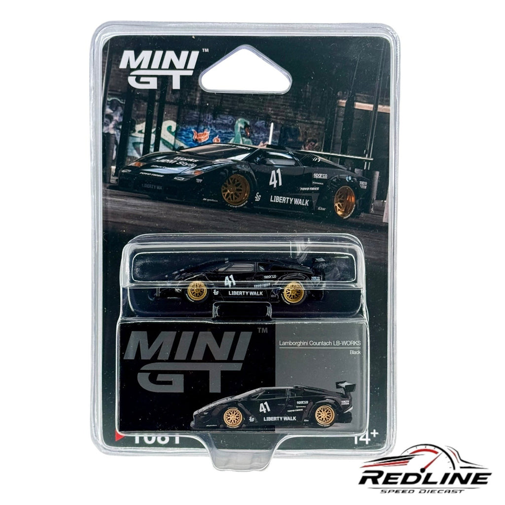 🇮🇹Mini GT Lamborghini Countach LB-WORKS Black H14🇮🇹
