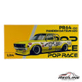 🎌Pop Race Pandem Datsun 620 pickup Mooneyes Yellow 1:64 H17🎌
