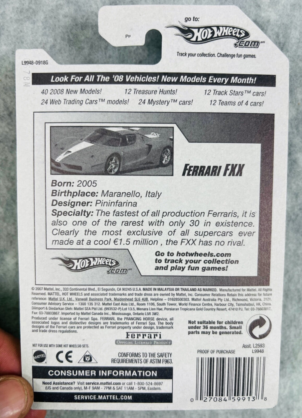 🇮🇹🇮🇹🇮🇹Hot Wheels Ferrari FXX Black 2008 New Model H31🇮🇹🇮🇹🇮🇹