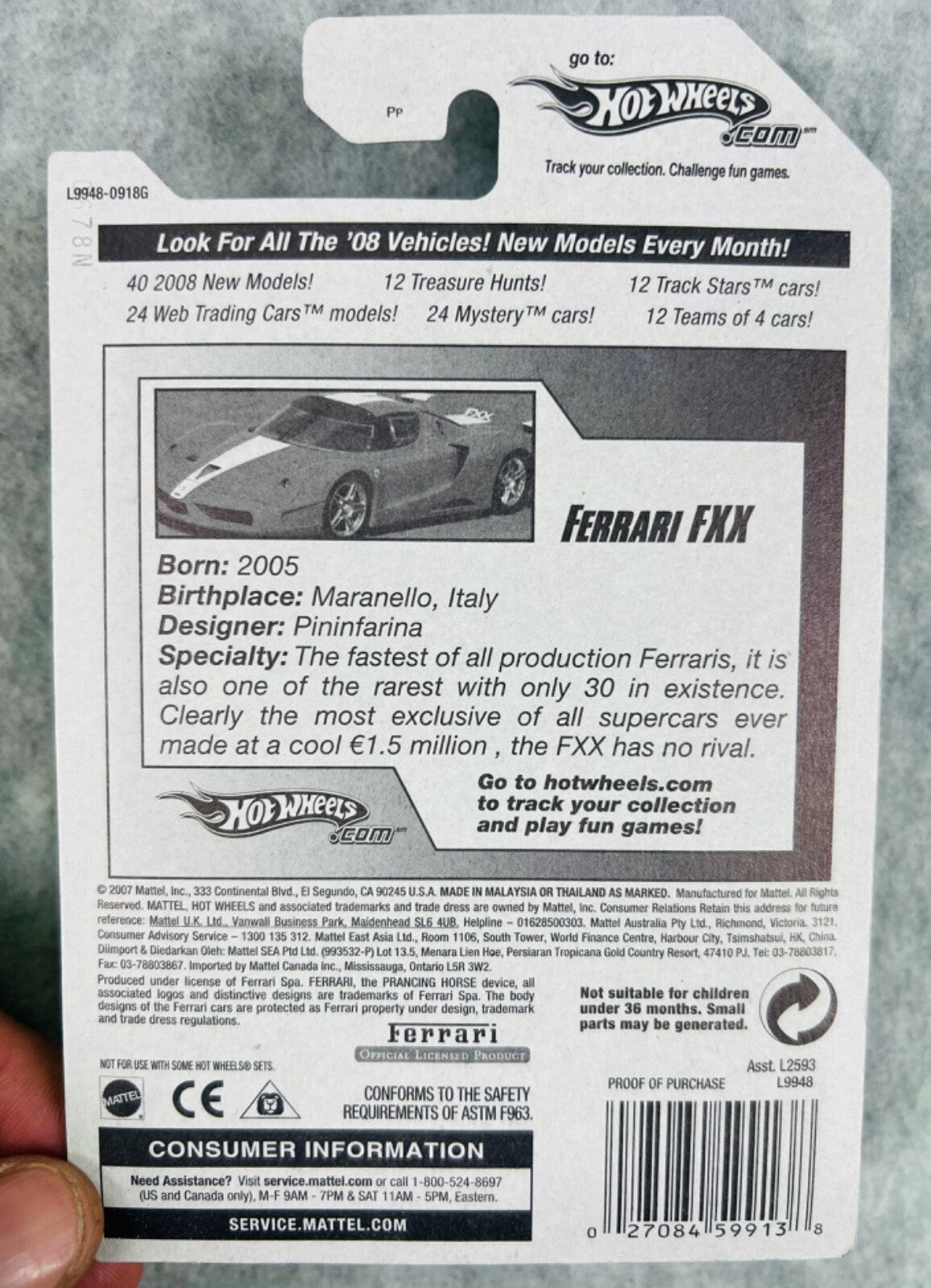 🇮🇹🇮🇹🇮🇹Hot Wheels Ferrari FXX Black 2008 New Model H31🇮🇹🇮🇹🇮🇹
