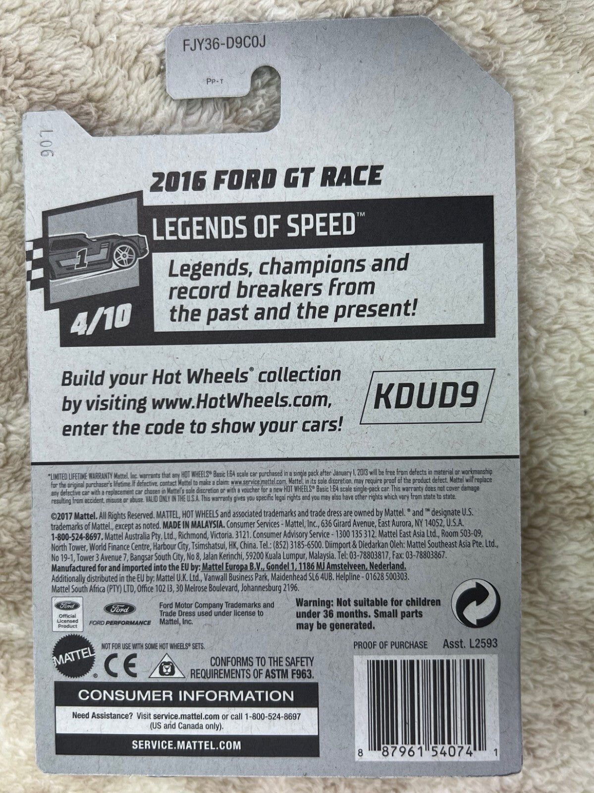 🇺🇸🇺🇸Hot Wheels Legends of Speed Series 2016 Ford GT Race Red HW18🇺🇸🇺🇸