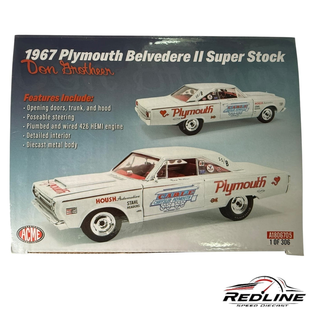 🦅🦅ACME 1967 Plymouth Belvedere II Super Stock WHITE  1:18 C1🦅🦅