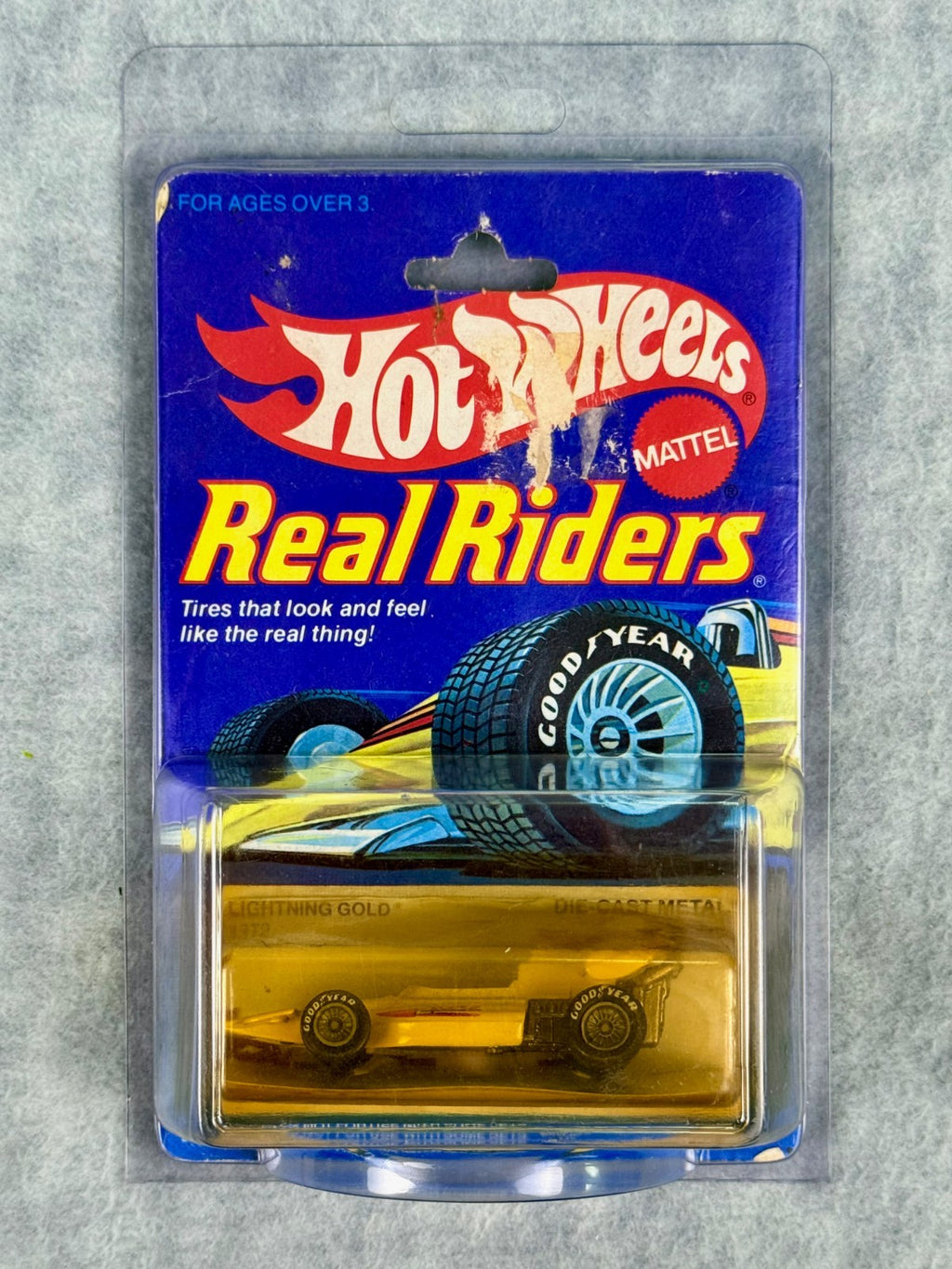 🔥🔥🔥1983 Hot Wheels Real Riders Lightning Gold #4372 H22🔥🔥🔥