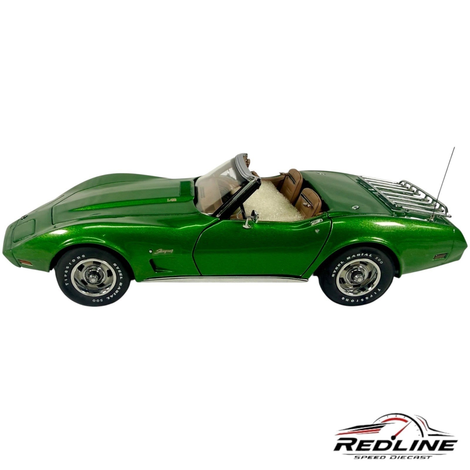 🦅Danbury Mint 1975 Chevrolet Corvette Convertible Green 1:24 C2🦅