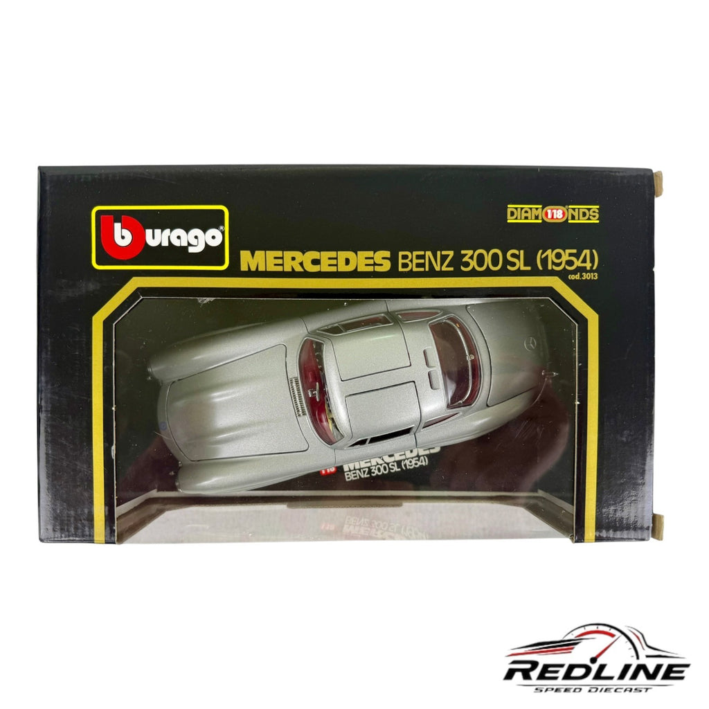 🇩🇪🇩🇪Burago Diamonds 1954 Mercedes-Benz 300 SL SILVER 1:18🇩🇪🇩🇪