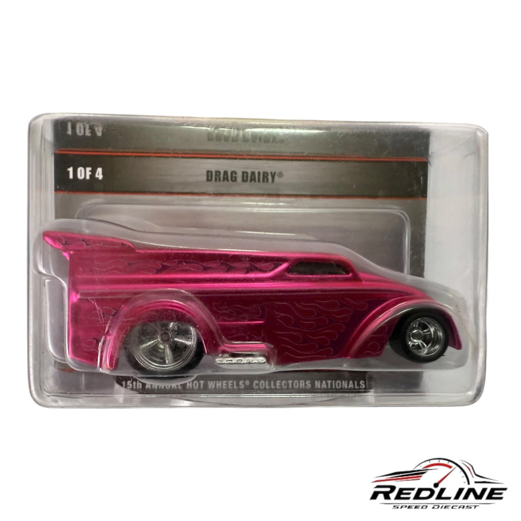 🇺🇸Hot Wheels Lexington Collectors Nationals Drag Dairy Pink 63/3600 H9🇺🇸