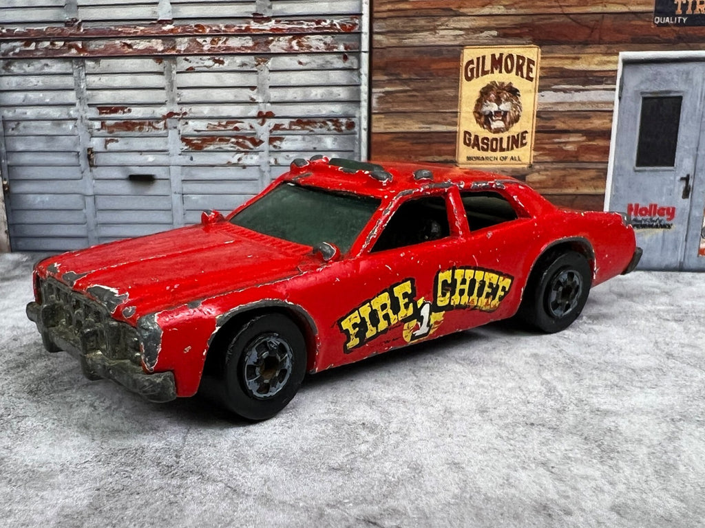 🔥🔥🔥Vintage Hot Wheels 1977 Fire Chief  #1 Red Malaysia C1🔥🔥🔥