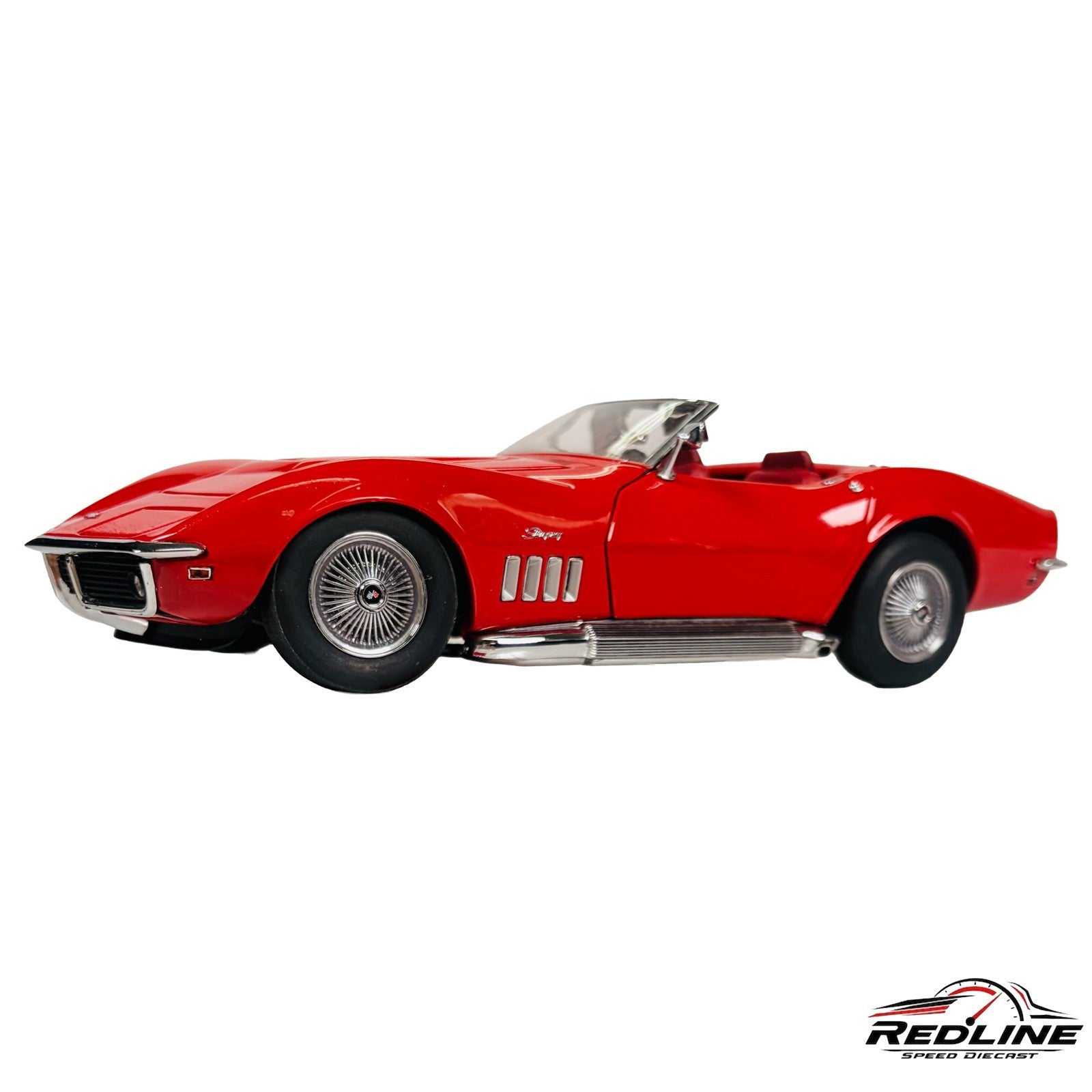 🇺🇸Danbury Mint 1 24 1967 Corvette Convertible "Rally Red" C2🇺🇸