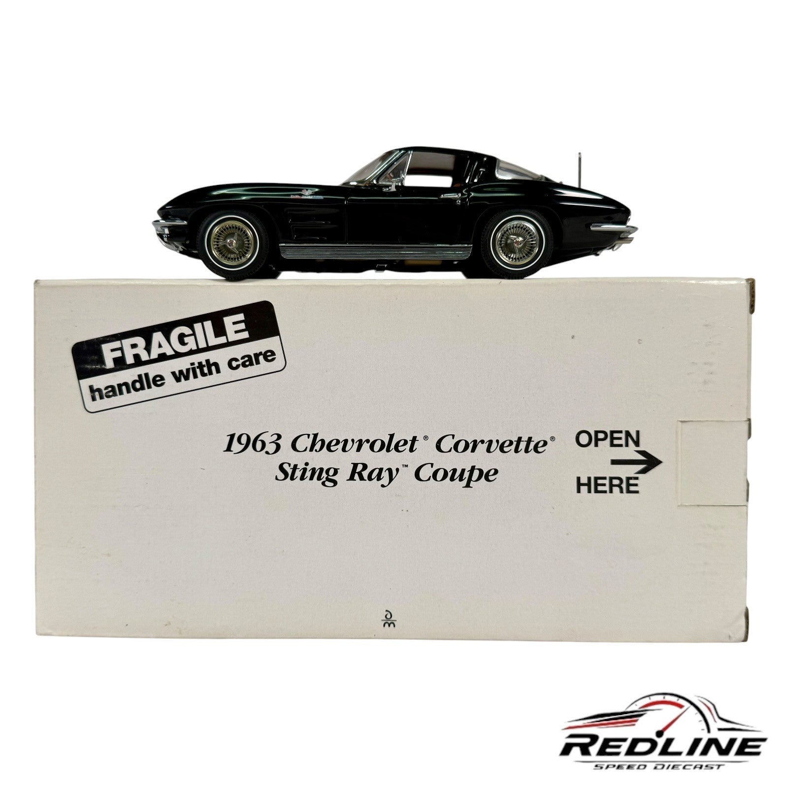 🦅🦅Danbury Mint 1963 Chevrolet Corvette Sting Ray Coupe Black 1/24 C2🦅🦅