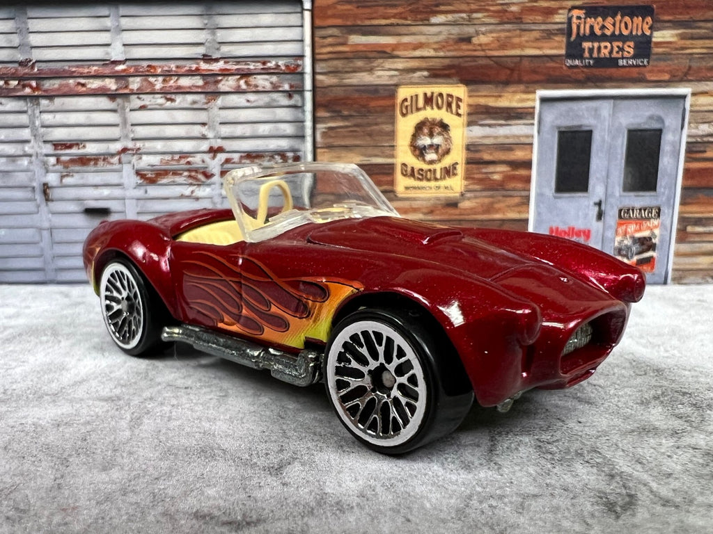 🔥🔥🔥Hot Wheels 1:64 1982 Shelby Cobra Convertible Red w/Flames C9🔥🔥🔥