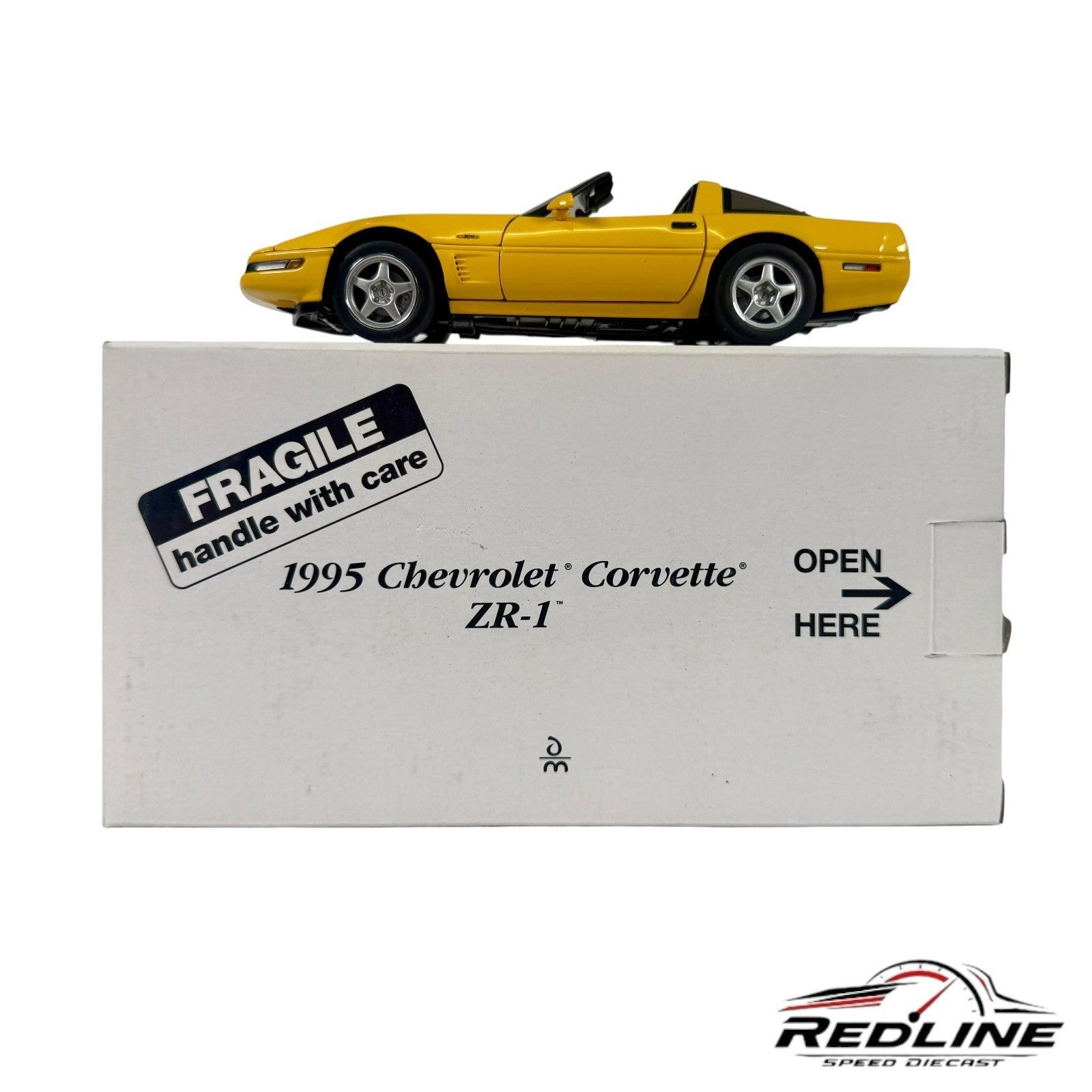🇺🇸Danbury Mint 1995 Chevrolet Corvette ZR-1 Yellow 1:24 D1🇺🇸