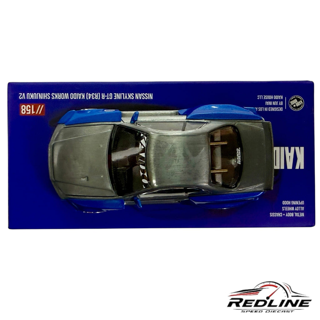 🎌Kaido House Nissan Skyline GT-R R34 Works Shinjuku V2 Blue #158 CHASE H36🎌