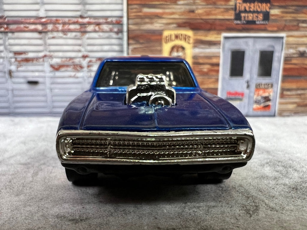 🇺🇸HOT WHEELS 70 Dodge Charger R/T Blue Car HW Muscle Mania Mopar C14🇺🇸