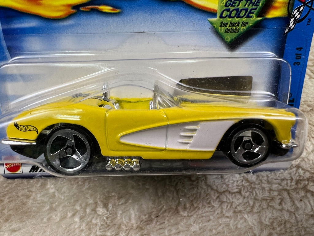 🔥🔥🔥🔥Hot Wheels 1/64 ’58 Corvette Yellow #069 HW19🔥🔥🔥🔥