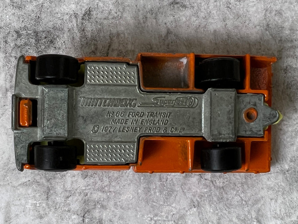 🔥Vintage Matchbox No. 66 Orange Ford Transit Superfast 1977 Lesney England C1🔥