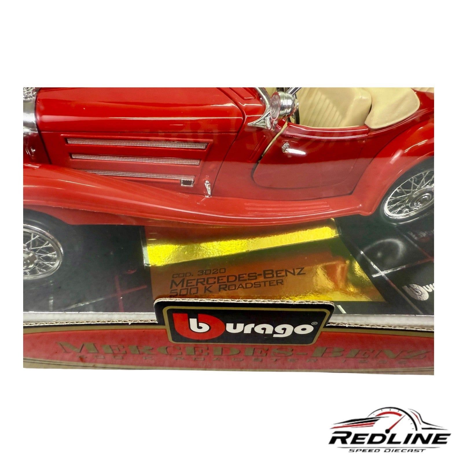 🇩🇪🇩🇪 Bburago Mercedes-Benz 500 K Roadster Red 1936 1:20🇩🇪🇩🇪
