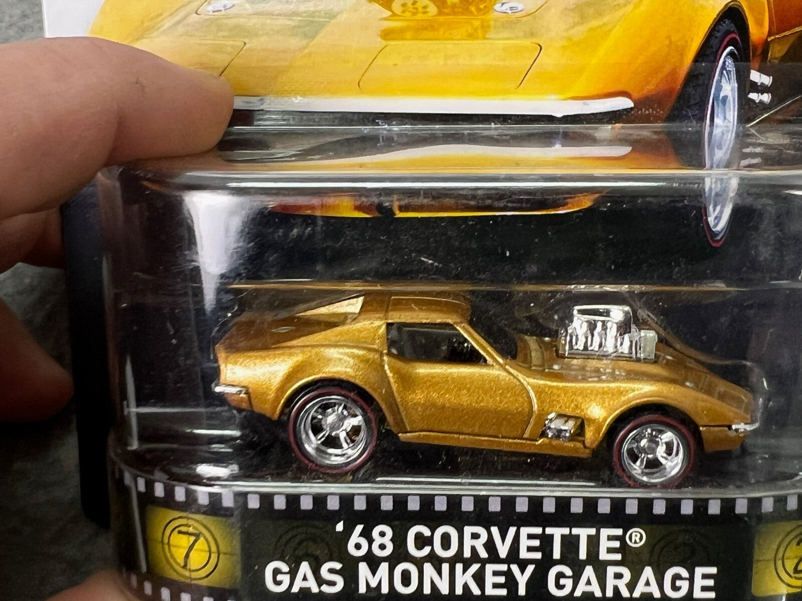 🇺🇸Hot Wheels Retro Entertainment '68 Corvette Gas Monkey Garage Gold H33🇺🇸