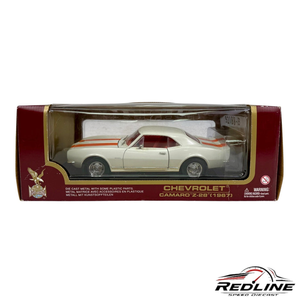 🇺🇸🇺🇸Road Legends 1967 Chevy Camaro Z/28 White/Orang Stripe 1:18🇺🇸🇺🇸