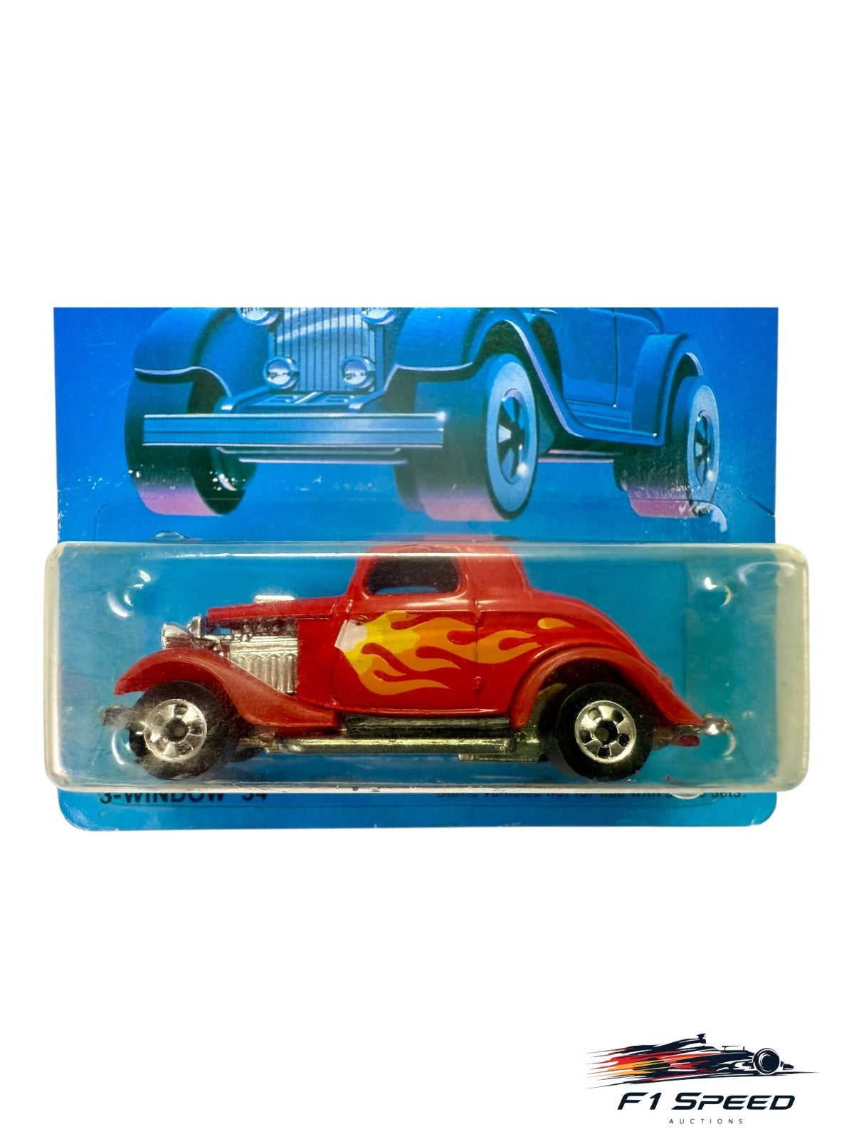 🔥🔥🔥Hot Wheels 3-Window '34 Hot Rod Red w/t Flames  H31🔥🔥🔥