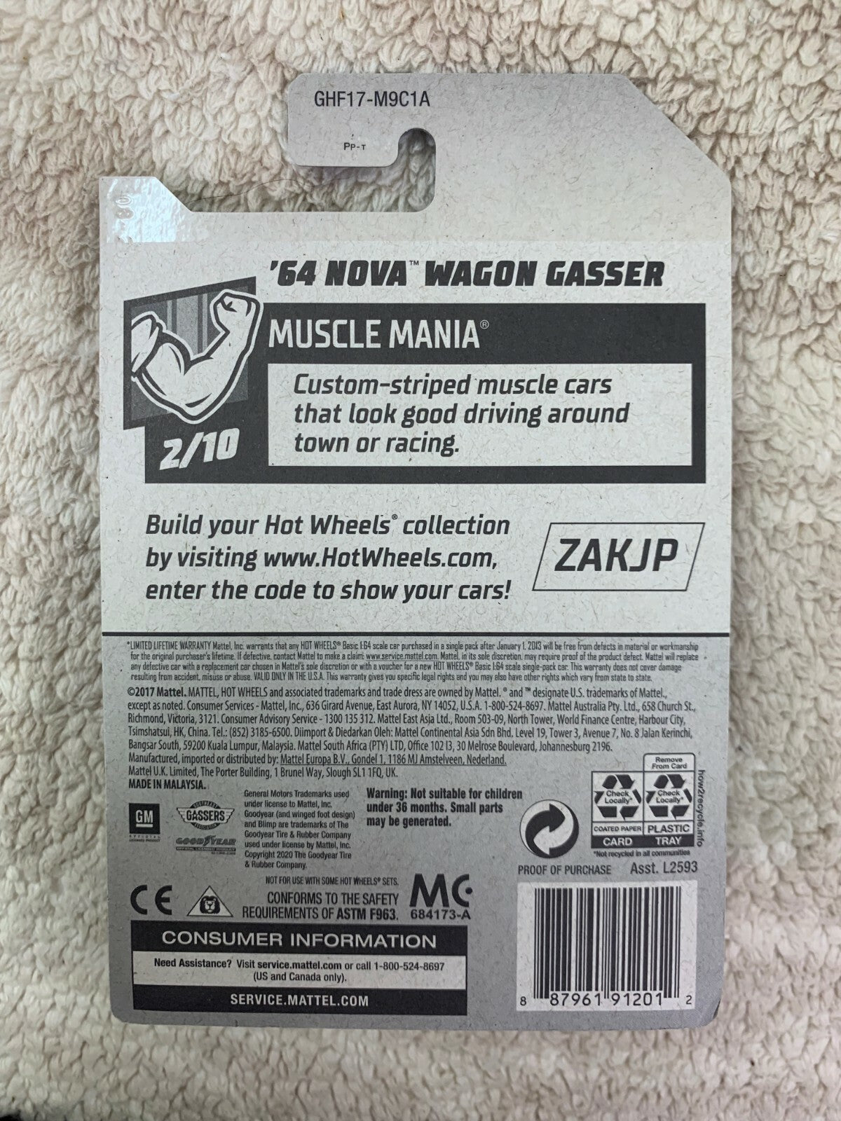 ****Hot Wheels  Muscle Manaia 64 Nova Wagon Gasser 174/250 - 2/10  Green HW05***