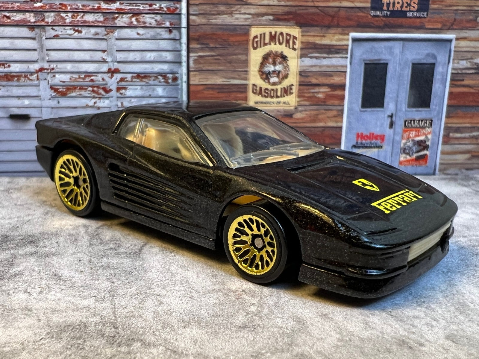 🇮🇹🇮🇹Hot Wheels 1991 Ferrari Testarossa Black Gold Lace Wheels C6🇮🇹🇮🇹