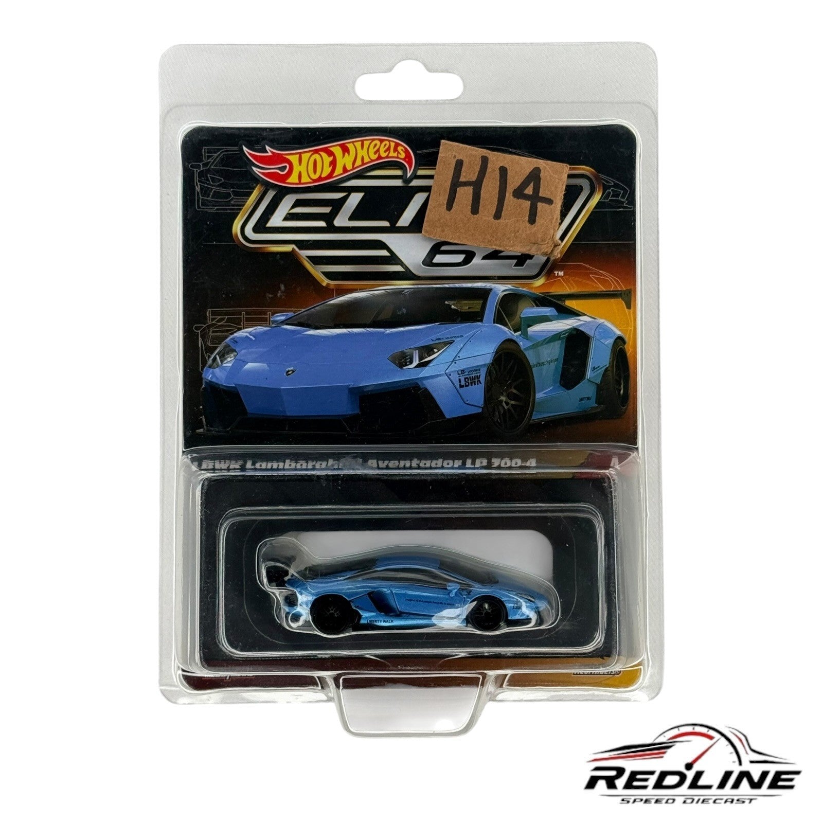 🇮🇹Hot Wheels Elite 64 LBWK Lamborghini Aventador LP 700-4 BLUE H14🇮🇹