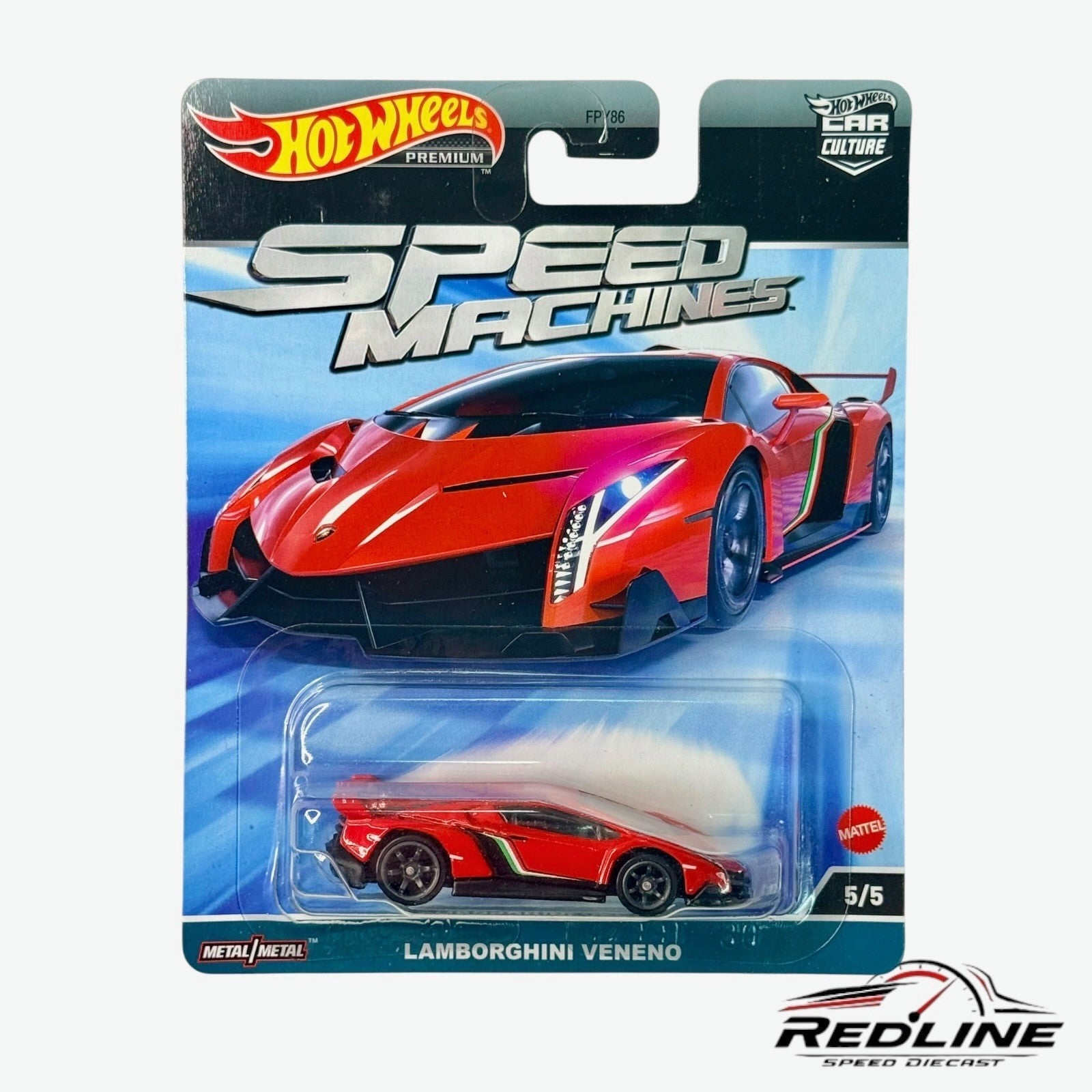 🇮🇹Hot Wheel Car Culture Speed Machines Lamborghini Veneno Red H17🇮🇹
